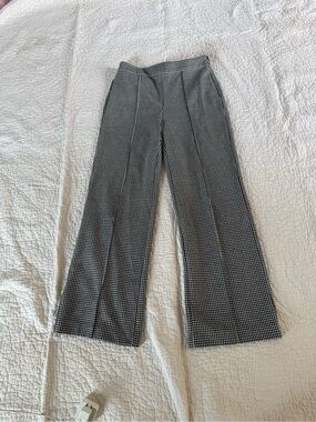 Ann Taylor Black & White Houndstooth Wide-Leg Pants